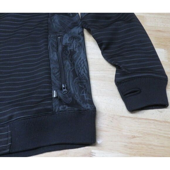 Mens Alpinestars Black Jacket Size L Full Zip Polyester Gray Striped - Picture 8 of 9